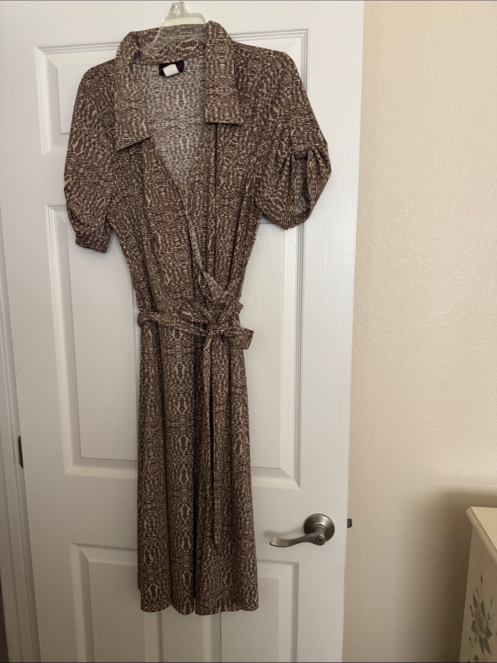 torrid Brown Patterned Maxi Wrap Dress with Belt